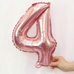 5 uds. Globos de aluminio con números de 16 pulgadas, globos de boda para fiesta de feliz cumpleaños, Pink, 4 - Imagen 2