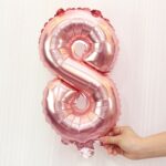 5 uds. Globos de aluminio con números de 16 pulgadas, globos de boda para fiesta de feliz cumpleaños, Pink, 8 - Imagen 2