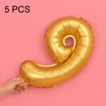 5 uds. Globos de aluminio con números de 16 pulgadas, globos de boda para fiesta de feliz cumpleaños, Gold, 9