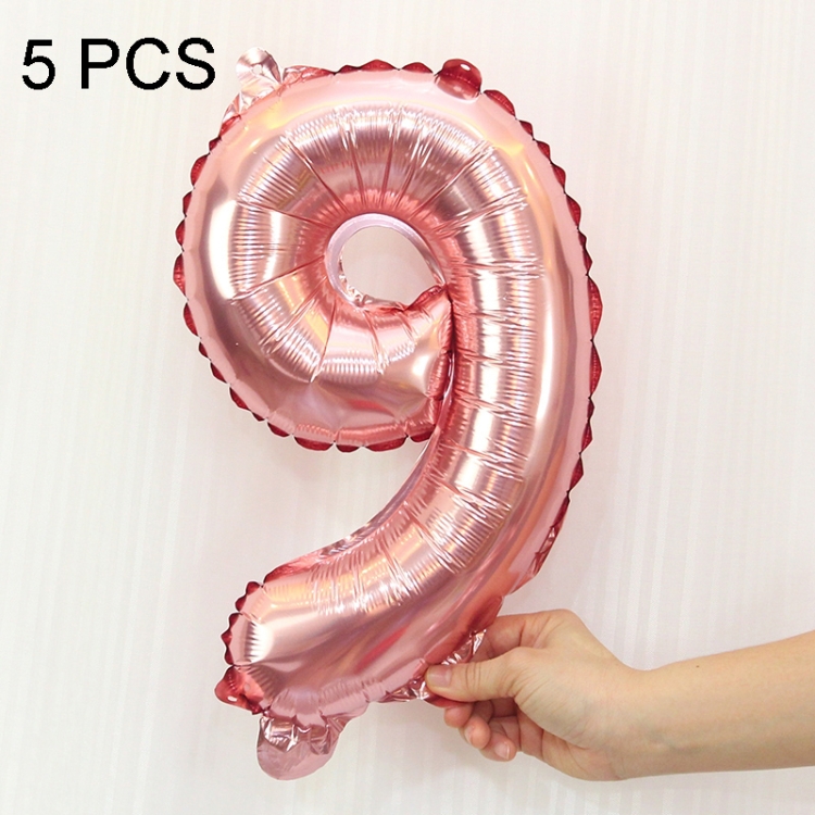 TBD050202010C.jpg 5 uds. Globos de aluminio con números de 16 pulgadas, globos de boda para fiesta de feliz cumpleaños, Pink, 9 - Imagen 1