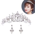 Coronas nupciales de perlas de oro rosa de lujo, Tiara hecha a mano, diadema de novia, diadema de cristal para boda, corona de Reina, accesorios para el cabello de boda, Pearl Crown White