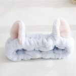 Diademas elásticas con orejas de gato para mujer y niña, diadema para lavado de cara, mascarilla Facial, diadema, accesorio para el cabello