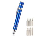 Juego de destornilladores de pluma de herramienta de aluminio multifuncional 8 en 1