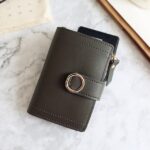 Carteras para mujer, monedero pequeño de cuero de moda, bolso para tarjetas para mujer, monedero con Clip para billetes