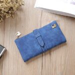 Cartera larga de cuero nobuk con cordón sólido y cremallera para mujer, bolso para teléfono, monedero, tarjetero