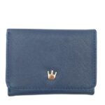 Mini billeteras cortas para mujer, monedero de cuero PU con pliegue decorado con corona, tarjetero