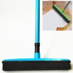 2 uds., escoba para quitar el pelo de alfombras para mascotas, raspado, fregona para lavar a mano sin polvo, cepillo de suelo de goma, Blue