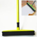 2 uds., escoba para quitar el pelo de alfombras para mascotas, raspado, fregona para lavar a mano sin polvo, cepillo de suelo de goma, Green