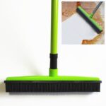 2 uds., escoba para quitar el pelo de alfombras para mascotas, raspado, fregona para lavar a mano sin polvo, cepillo de suelo de goma, Grass Green