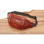 Bolsos de cintura de cuero genuino para hombre a la moda, organizador de necesidades de viaje, bolso para teléfono móvil - Imagen 5