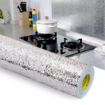 Pegatinas a prueba de aceite de papel de aluminio para estufa de pared de cocina, papel tapiz autoadhesivo antiincrustante de alta temperatura, pegatina de pared recortable, 40cmx5m