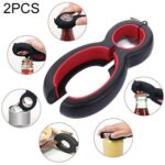 2 uds 6 en 1 abridor de botellas giratorio multifunción todo en uno pinza para tarros tapa de cerveza de vino abridor de tarros con garra, Bottle Opener