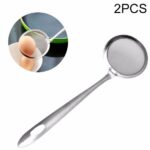 Colador de malla de aceite para residuos vegetales, espumadera de malla de acero inoxidable para cocina, 2 uds., tamaño: 19x7,3x6,2 cm, 19x7.3x6.2cm