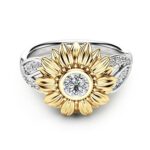 Anillos de cristal de girasol lindos femeninos de moda para mujer, 10, 11, 12, 5, 6, 7, 8, 9 - Imagen 3