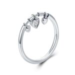 Anillo de plata de ley 925 con forma de corazón y diamantes para mujer, joyería de compromiso de boda, 6 - Imagen 2