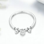 Anillo de plata de ley 925 con forma de corazón y diamantes para mujer, joyería de compromiso de boda, 7 - Imagen 3