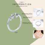 Anillo de plata de ley 925 con forma de corazón y diamantes para mujer, joyería de compromiso de boda, 7 - Imagen 5