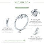 Anillo de plata de ley 925 con forma de corazón y diamantes para mujer, joyería de compromiso de boda, 8 - Imagen 4