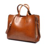 Bolsos de cuero, bolso grande para mujer, Bolsos casuales para mujer, bolso grande de hombro para maletero, Bolsos grandes para mujer, Brown