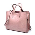 Bolsos de cuero, bolso grande para mujer, Bolsos casuales para mujer, bolso grande de hombro para maletero, Bolsos grandes para mujer, Pink
