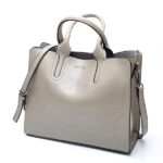 Bolsos de cuero, bolso grande para mujer, Bolsos casuales para mujer, bolso grande de hombro para maletero, Bolsos grandes para mujer, Gray