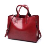 Bolsos de cuero, bolso grande para mujer, Bolsos casuales para mujer, bolso grande de hombro para maletero, Bolsos grandes para mujer, Burgundy