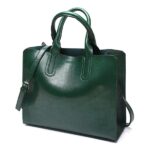Bolsos de cuero, bolso grande para mujer, Bolsos casuales para mujer, bolso grande de hombro para maletero, Bolsos grandes para mujer, Green