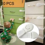 10 unids/lote cerradura para niños protección de puertas de bloqueo para niños cerradura de plástico de seguridad para niños, 10 PCS  White