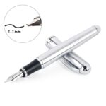 Pluma estilográfica de acero inoxidable X750, bolígrafos de tinta de punta media, regalo escolar, 1.1mm