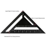 Herramienta de medición de regla de ángulo para carpintería, calibre de diseño cuadrado, Angle Ruler 7 Inch Black Metric - Imagen 3