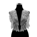 1 par de accesorios de ropa DIY con bordado en forma de alas de Organza, White - Imagen 2