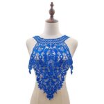 Collar de encaje bordado con flores, Collar falso hueco tridimensional, accesorios de ropa DIY, Blue