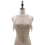 Collar de encaje bordado con flores, Collar falso hueco tridimensional, accesorios de ropa DIY, Light Brown