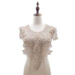 Accesorios de ropa de bricolaje con cuello falso hueco bordado de encaje, tamaño: aproximadamente 55 x 47 cm, Light Brown
