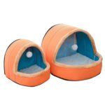 Cama suave y cálida para perros y gatos, cojín para mascotas, caseta para perros, castillo para gatos, casa plegable para cachorros con pelota de juguete, S - Imagen 3