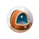 Cama suave y cálida para perros y gatos, cojín para mascotas, caseta para perros, castillo para gatos, casa plegable para cachorros con pelota de juguete, M - Imagen 2