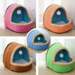 Cama suave y cálida para perros y gatos, cojín para mascotas, caseta para perros, castillo para gatos, casa plegable para cachorros con pelota de juguete, M - Imagen 4