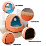 Cama suave y cálida para perros y gatos, cojín para mascotas, caseta para perros, castillo para gatos, casa plegable para cachorros con pelota de juguete, M - Imagen 5