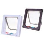 Puerta para mascotas, puerta con solapa de seguridad bloqueable de 4 vías para perro, gato, gatito, puerta de montaje en pared, puerta para perro Gato pequeño para animales, M - Imagen 5