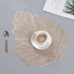 Posavasos de vidrio para bebidas con mantel individual resistente al calor de PVC con hojas de 2 piezas, tamaño: 37x47 cm - Imagen 2