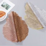 Posavasos de vidrio para bebidas con mantel individual resistente al calor de PVC con hojas de 2 piezas, tamaño: 37x47 cm - Imagen 4