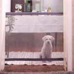 Cercas para mascotas para perros, puerta mágica plegable portátil de protección segura, puerta mágica para perros, gatos y mascotas, 110cm x72cm - Imagen 4