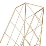 Revistero moderno estante de almacenamiento de libros de escritorio estantería de hierro, (Black), (Gold) - Imagen 5