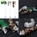 3 uds divertidos juguetes para gatos plumas elásticas ratón falso inferior juguetes con ventosas para gato gatito jugando asiento para mascotas juguete para rascar producto para gatos, Feather Funny Cat Toys - Imagen 4