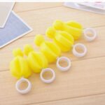 5 uds., Esponja giratoria de 360 ​​grados, cepillo amarillo para pezones para bebés, limpieza de tetinas, cepillos para biberones, limpiador para chupetes para bebés - Imagen 2