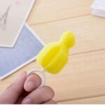 5 uds., Esponja giratoria de 360 ​​grados, cepillo amarillo para pezones para bebés, limpieza de tetinas, cepillos para biberones, limpiador para chupetes para bebés - Imagen 3