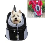 Bolsa de transporte para perros al aire libre, bolsa frontal, mochila de viaje portátil de doble hombro, mochila de malla con cabeza, S