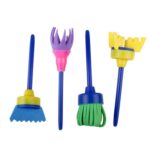 5 juegos de pinceles de pintura con esponja, herramienta de sellado de arte para niños, entrega de colores aleatorios, 4 PCS/Set Besom