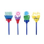 5 juegos de pinceles de pintura con esponja, herramienta de sellado de arte para niños, entrega de colores aleatorios, 4 PCS/Set Besom - Imagen 2