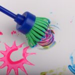 5 juegos de pinceles de pintura con esponja, herramienta de sellado de arte para niños, entrega de colores aleatorios, 4 PCS/Set Besom - Imagen 3